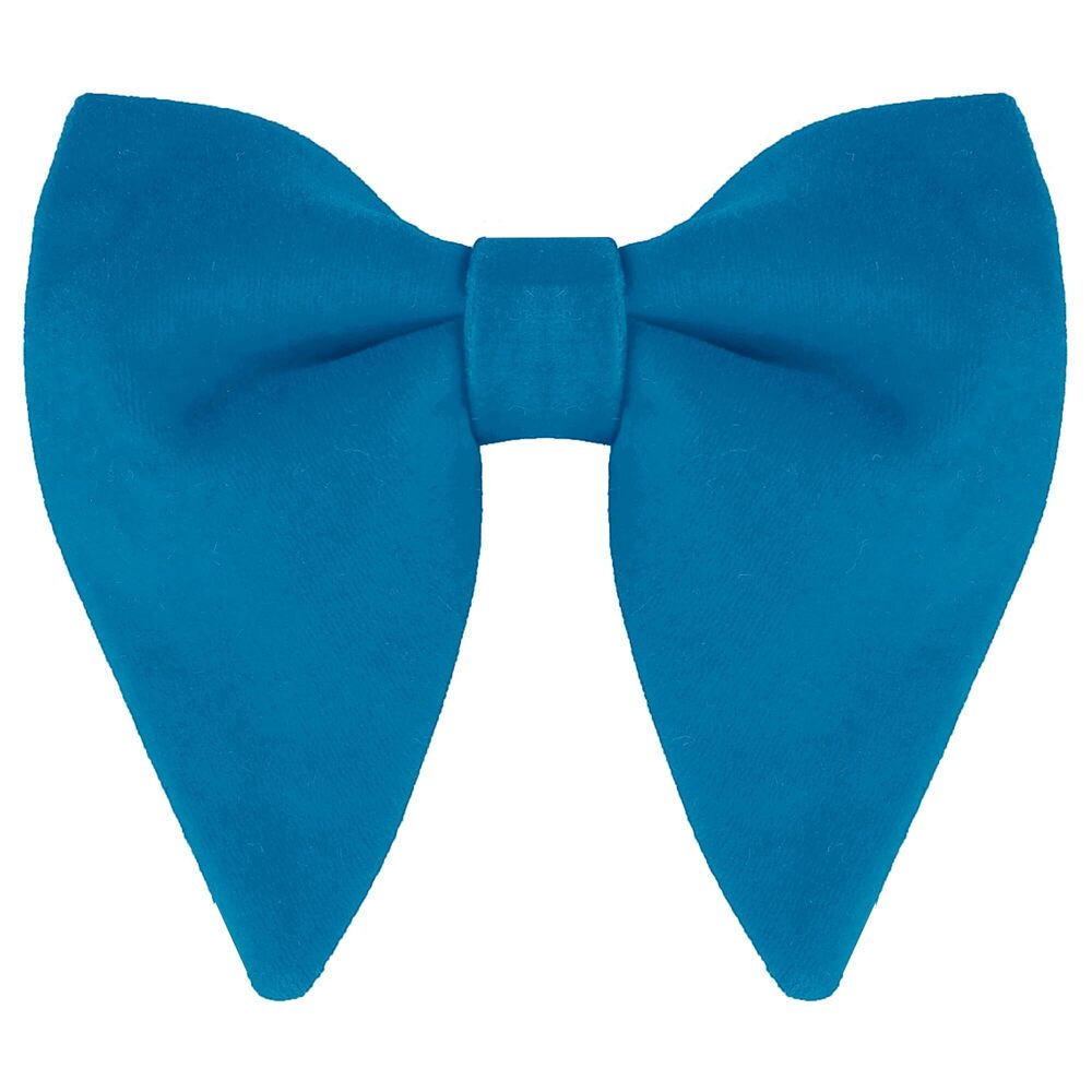 8166 Solid Pre-tied Bow Ties Formal Party Prom Bowties Velvet One Size Blue